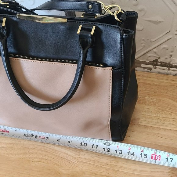 Danielle Nicole Black Tan Crossbody Handbag Convertible - Picture 8 of 12